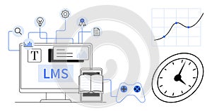 Learning Management System Interface with Connected Tools and Time Efficiency Concept