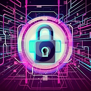 Cyber Security Lock - Digital Web Graphic design - privacy photo