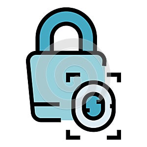 Digital lock icon vector flat