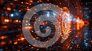 Digital lock interface, the cipher of security.