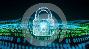 Digital lock securing binary code data stream