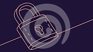 Digital Lock Security, Cybersecurity Data Protection Concept, vector design Generative AI