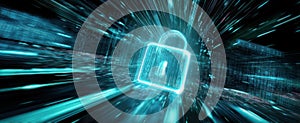 The Digital Lock Symbolizing Advanced Cybersecurity Concepts and Protection..AI generated image