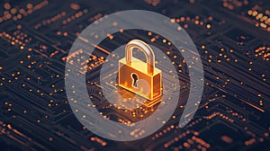 Digital Lock Symbolizing Security in Cyber Technology Environment