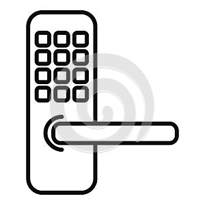 Digital locked door icon outline vector. Prevent robbery