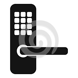 Digital locked door icon simple vector. Prevent robbery