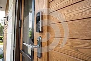 Digital locking system on wooden door