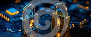 The digital locks showcasing security themes and modern technology elements. AI generated image