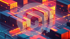 Digital logistics system tracking global shipping containers