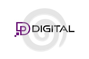 Digital logo with letter D symbol