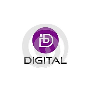 Digital logo with letter D symbol