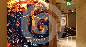 Digital luminous poster of Christopher Nolan's film, Oppenheimer