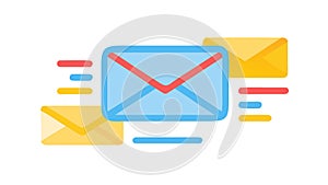 Digital Mail Management and Communication Flow Icon, vector design Generative AI