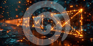 Digital Mailbox - Abstract 3D Render of glowing Email Symbol. created by generative artificial intelligence