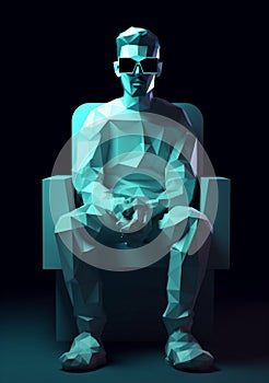 digital man experience technology glasses vr goggles headset gadget cyber futuristic. Generative AI.