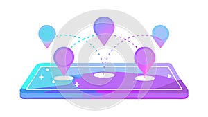 Digital Map Location Tracking Navigation, vector design Generative AI