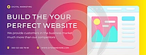 Digital marketing agency website internet advertising content social media banner 3d icon vector