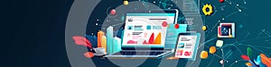 Digital Marketing Analytics Data Visualization Laptop Tablet