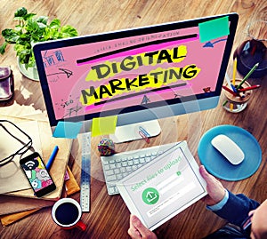 Digital Marketing Branding Strategy Online Media Concept