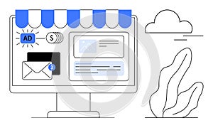 Digital Marketing Dashboard with Online Storefront Interface and Business Analytics Features