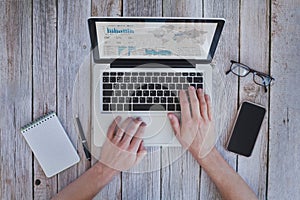 digital marketing dashboard on the screen of laptop computer