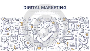 Digital Marketing Doodle Banner