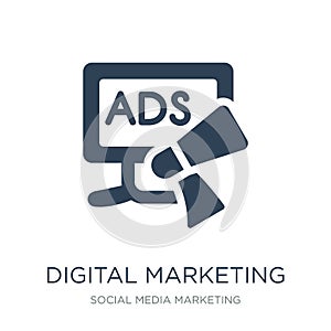 digital marketing icon in trendy design style. digital marketing icon isolated on white background. digital marketing vector icon