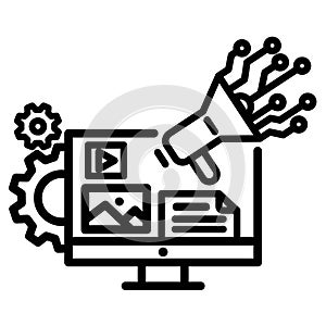 Digital marketing icon vector, online marketing symbol