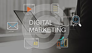 Digital Marketing Media Technology Graphic Concept photo