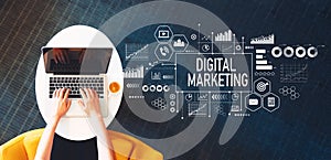 Digital Marketing with person using a laptop