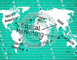 Digital Marketing Represents High Tec And Computer photo