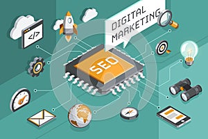 Digital marketing and seo concept