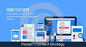Digital marketing strategy - content promotion idea. photo