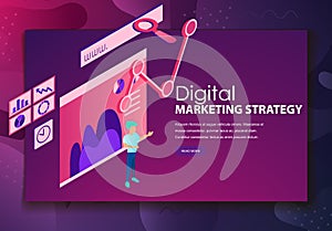 Digital marketing strategy IT team with diagram