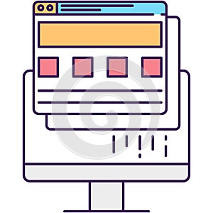 Digital marketing web service vector linear icon