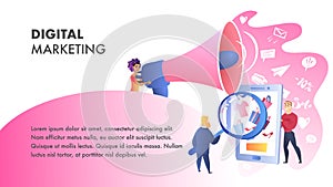 Digital Marketing Website Vector Color Template