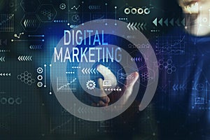 Digital marketing with young man