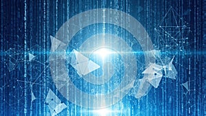 Digital Matrix of Binary Code and Geometric Network Connections technology data