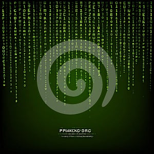 Digital Matrix Code Rain on a Dark Background