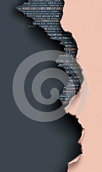 Digital matrix: creative wallpaper displaying lines of computer code, blending technology, design, evoking essence of