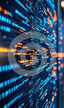 Digital matrix: creative wallpaper displaying lines of computer code, blending technology, design, evoking essence of