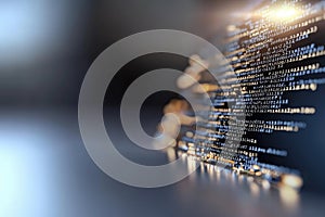 Digital matrix: creative wallpaper displaying lines of computer code, blending technology, design, evoking essence of