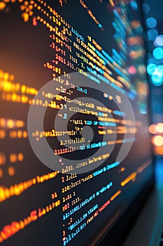 Digital matrix: creative wallpaper displaying lines of computer code, blending technology, design, evoking essence of