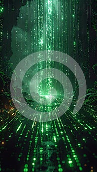 Digital Matrix Data Stream in Cyberspace