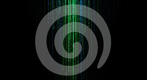 Digital Matrix Futuristic Dark Green Coding Data Stream Background, Generate AI