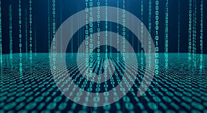 Digital Matrix - Immersive Visualization of Binary Code Flowing in Abstract Cyber Space