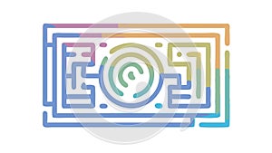Digital Maze Puzzle: Problem Solving Complex Algorithms, vector design Generative AI