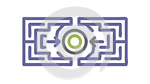 Digital Maze Strategic Problem Solving Interface, vector design Generative AI