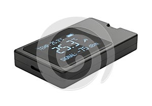 Digital measuring device with display isolated on transparent background