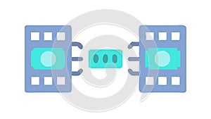 Digital Media Connection, Content Sharing Platform, vector design Generative AI